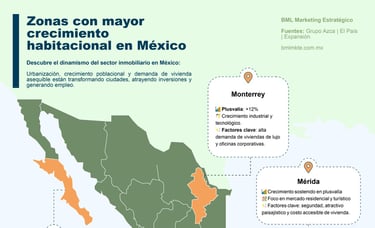Zonas con mayor crecimiento habitacional en México