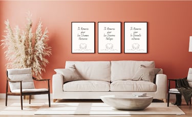 Décoration murale avec des posters de la série Je Remercie Danabelle B Créations