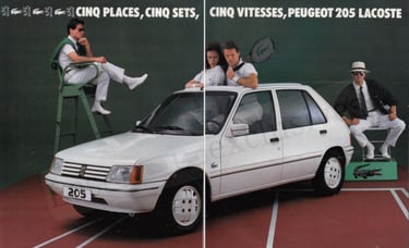 PUB Peugeot 205 Lacoste 5 portes 1984
