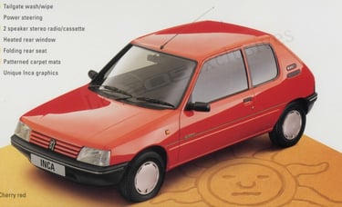 Brochure Peugeot 205 Inca