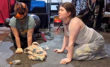 Pup-play playtime on the floor