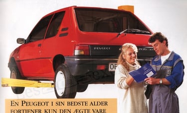 Brochure Peugeot 205 Coke Danemark