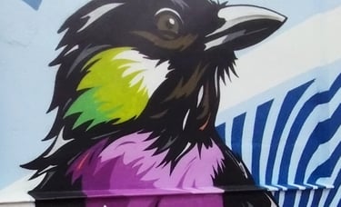 graffiti mural escuela pájaros naturaleza