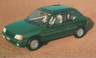 Brochure Peugeot 205 Roland Garros Suisse