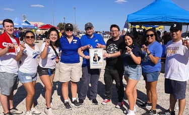 Dr. Hooton, center, with history faculty and History Society students at Angelo State