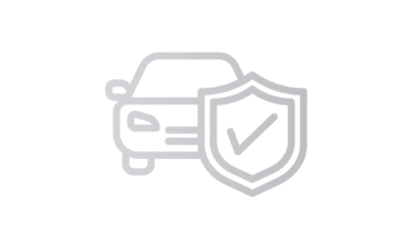 Icon eines Autos mit einem Wappen, das Autotechnik, Sicherheit oder eine Marke symbolisiert.