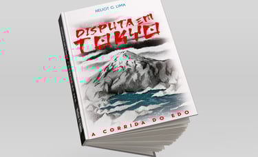 uma capa de livro com uma montanha ao fundo, e um grande rio nascendo 