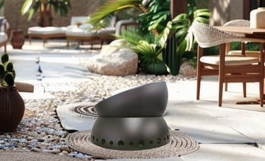 brasero en acier upcyclé collection Ignis