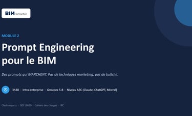 Module 2 formation prompt engineering BIM : framework CREF et exercices sur cahiers des charges AEC