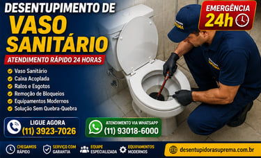 desentupimento de vaso sanitario em são vicente