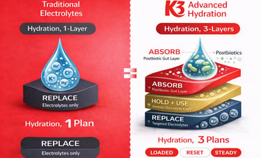 K3 Hydratherm technology - Absorb, Hold & use, Replace