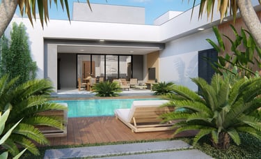 piscina com hijau e deck