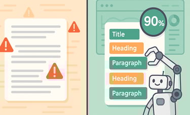Before-and-after content optimization example with AI SEO scoring improvements