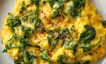 scrambled spinach and eggs