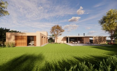 Casa Tijolo ecológico contemporânea