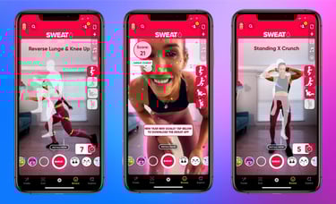 three iphones showing the different styles of the app