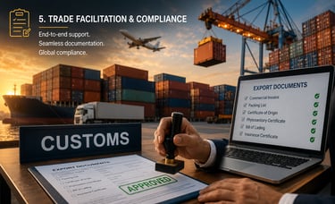 Export documentation, customs compliance, and international trade support
