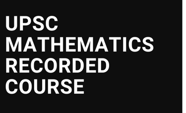 upsc mathematics course