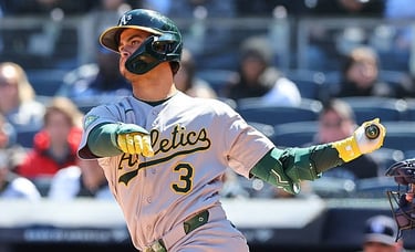 Max Muncy of the Oakland Athletics during a game against the New York Yankees (April 9, 2026)