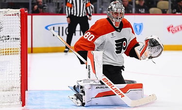 Philadelphia Flyers goalie Vlader posts a shut out victory against the Penguins in game 2 of the 1st round (2026 Playoffs)
