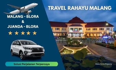 Travel Rahayu Malang rute Malang Blora & Juanda Blora dengan Mobil Innova putih & pesawat terbang