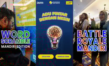 Penggunaan Interaktif game di acara event korporat yang main banyak