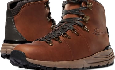 brown leather hiking boots