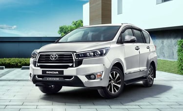 Premium luxury Innova Crysta cab service for South India one way drops