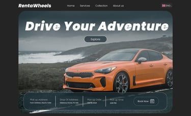 A rent a car website homepage ui design