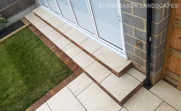 Colourful Garden Makeover Brick Seating Planer Bar New Lawn