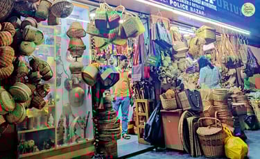 Khasi emporium at Police Bazar, Shillong - filled with Khasi crafts and bamboo treasures.