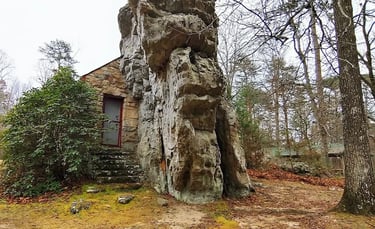 Mentone, AL - The Rock Church built around a boulder