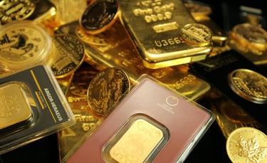 gold bars and coins representing long term potential of gold ira for retirement
