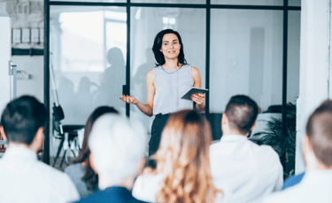 a qualified accountant presenting financial data to a board of directors