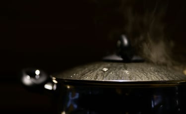 Boiling pan of water