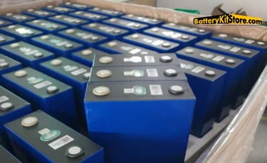 a box of LiFePO4 prismatic battery cells