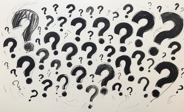 Link alla pagina "In arrivo". L'immagine sono tanti punti di domanda.