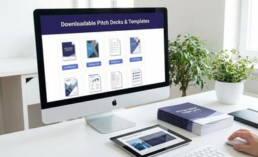 Website for downloadable pitch deck templates and resources