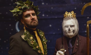 Directors James Syrett (left) and James D. Wenn (right) in costume at the Enchanted Winter Ball 2024
