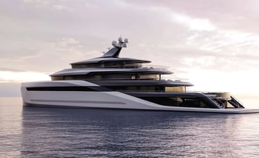 Olesinski Rise luxury superyacht at sunrise—floating wellness retreat redefining sustainable travel.