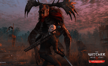 image of geralt fighting a  boss monster in witcher 3