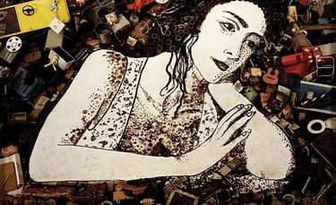 Vik Muniz, que utiliza materiais reciclados para criar obras que desafiam a percepção .