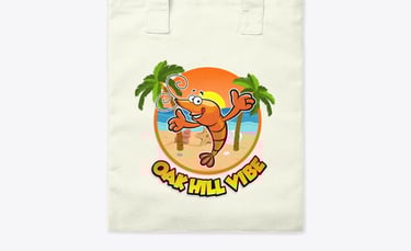 a cartoon character is holding a drink and a bag