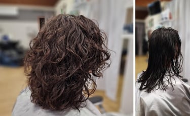 hiusten kerrostus leikkaus luonnonkiharat hiukset kampaamo raisio studio naava