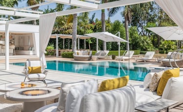 Pool and lounge area at Villa Serenity in Marbella