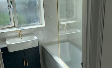 Modern bathroom renovation completed by trusted plumbers in Worcester