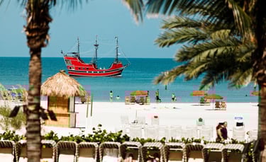 Clearwater beach with pirate ship cruise