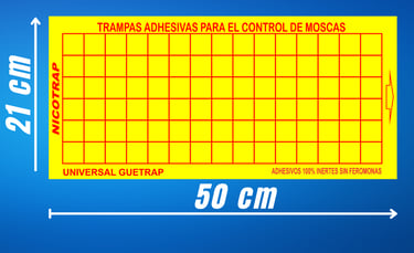 laminas adhesivas para captura de mosca de 21x50 cm amarillo