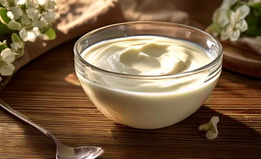 a bowl of yogurt with a spoon