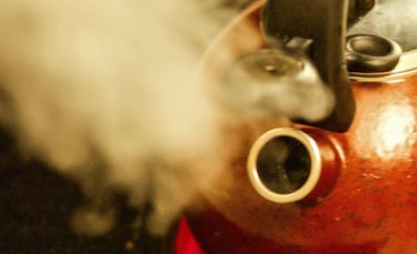 Water boiling in a kettle